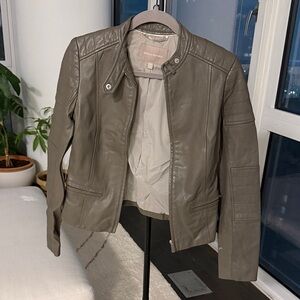 Banana Republic Taupe Leather Jacket
